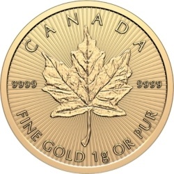 25 x 1 g Maple Leaf MapleGram 2026 Goldmünzen im Blister