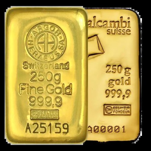 250g verschiedene Hersteller Goldbarren LBMA