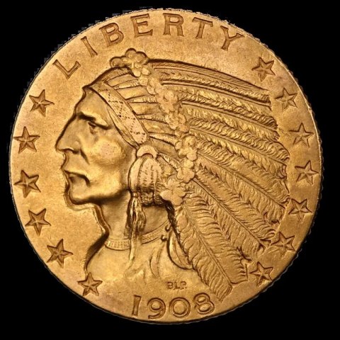 5 Dollar "Indian Head" Goldmünze | 1908-1929