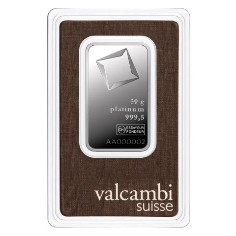 50 g Platinbarren Valcambi