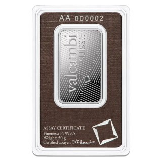 50 g Platinbarren Valcambi