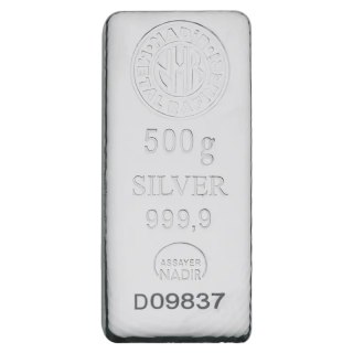 500 g Silberbarren | Nadir Metal Rafineri