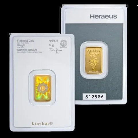 Heraeus Kinebar® 5g Goldbarren mit Hologramm