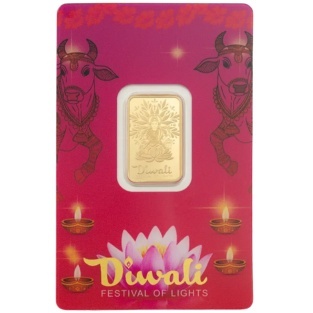 5 g Goldbarren | PAMP | Diwali Lakshmi & Sacred Cow