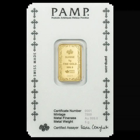 5 g Goldbarren Kreuz des Christentums | PAMP Suisse