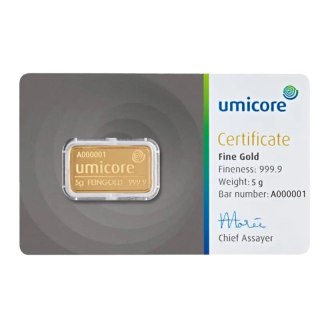 5 g Goldbarren Umicore