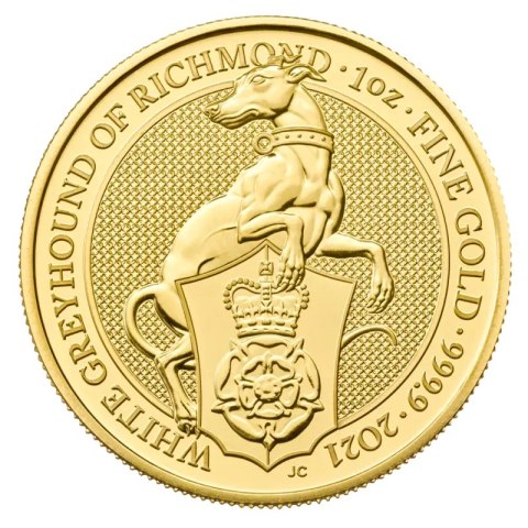 1 oz Queen's Beasts White Greyhound of Richmond Goldmünze | 2021