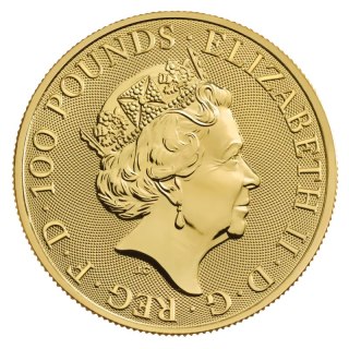 1 oz Queen's Beasts White Greyhound of Richmond Goldmünze | 2021