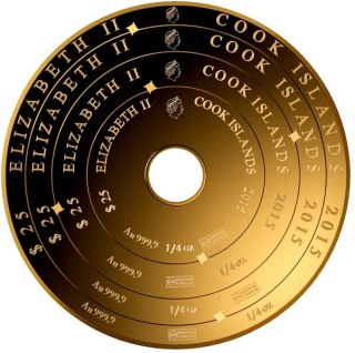 1 oz Cook Islands Armillarsphäre Goldmünze Valcambi