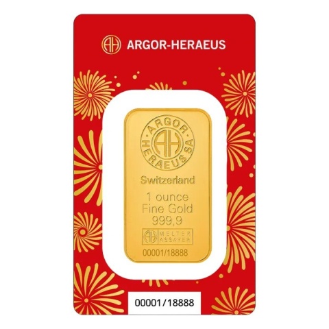 1 oz Jahr des Pferdes Goldbarren | Argor-Heraeus | 2026 – Avers