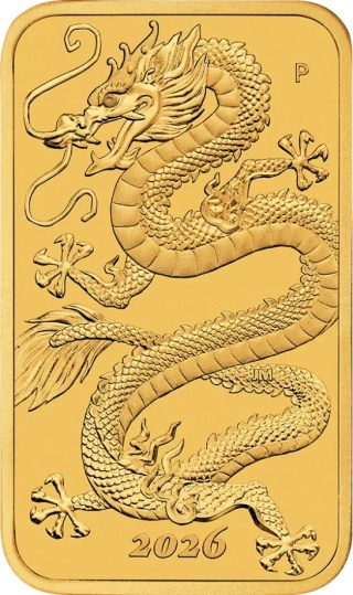1 Unze Dragon Rechteckige Goldmünze | 2026