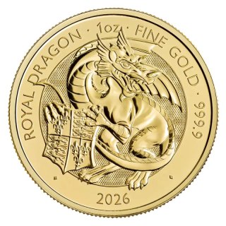 1 Unze Tudor Bestien Royal Dragon Goldmünze | 2026