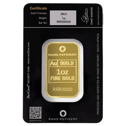1 oz Goldbarren | Loxodonta Africana | Rand Refinery | QR Code