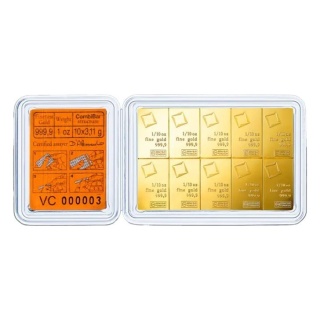 10 x 1/10 oz CombiBar® Goldbarren | Valcambi