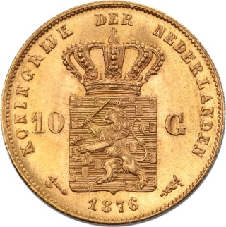 10 Gulden Niederlande Wilhelm III. Goldmünze | 1875 - 1889