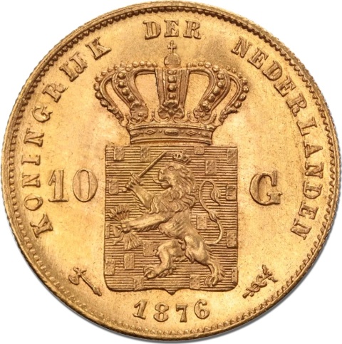 10 Gulden Niederlande Wilhelm III. Goldmünze | 1875 - 1889