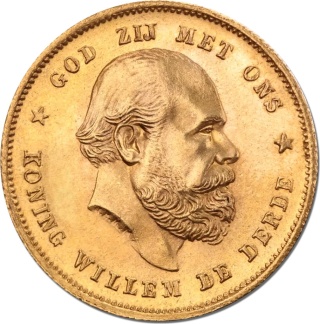 10 Gulden Niederlande Wilhelm III. Goldmünze | 1875 - 1889