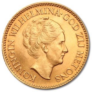 10 Gulden Niederlande Wilhelmina Goldmünze | 1892 - 1933