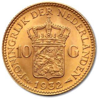 10 Gulden Niederlande Wilhelmina Goldmünze | 1892 - 1933