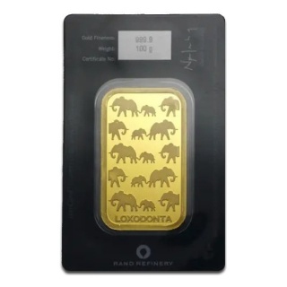 100 g Afrikanischer Elefant Goldbarren | Rand Refinery