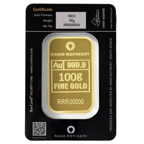 100 g Goldbarren | Loxodonta Africana | Rand Refinery | QR Code