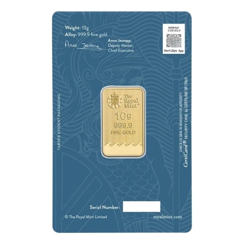 10 g Britannia Goldbarren | Royal Mint – Revers