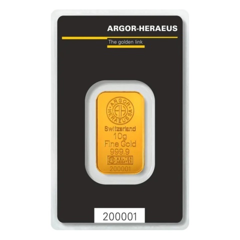 10 g Goldbarren | Argor-Heraeus | Kinebar – Revers