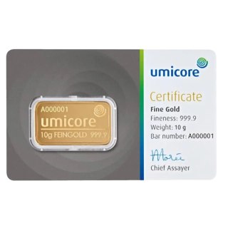 10 g Goldbarren Umicore