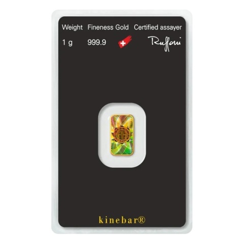 1 g Goldbarren | Argor-Heraeus | Kinebar – Avers