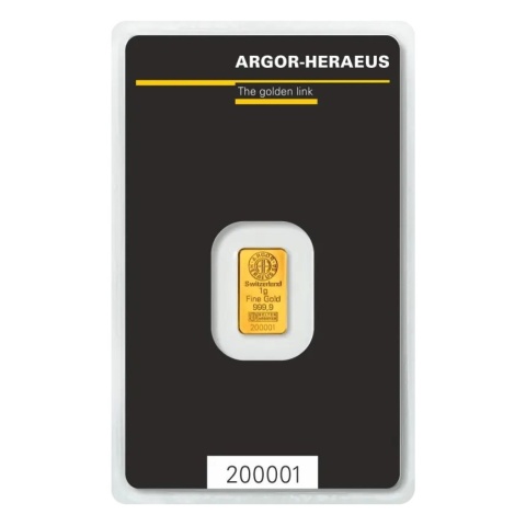 1 g Goldbarren | Argor-Heraeus | Kinebar – Revers