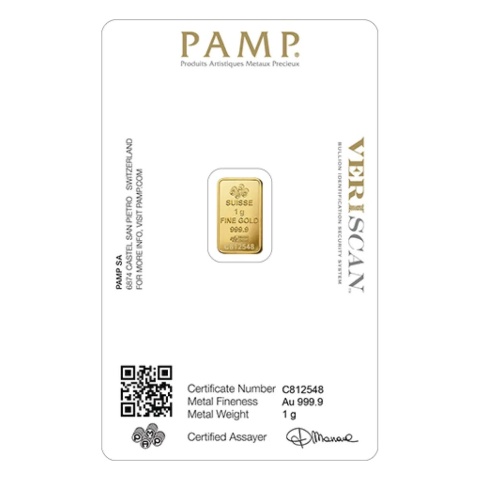 1 g Goldbarren | PAMP Fortuna