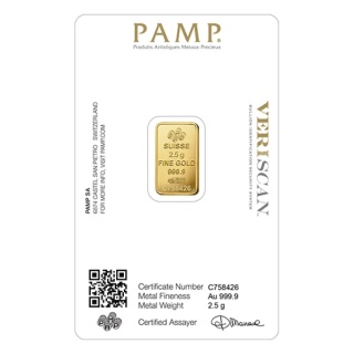 2,5 g Goldbarren | PAMP Fortuna