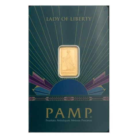 2,5 g Goldbarren | PAMP | Lady of Liberty – Avers