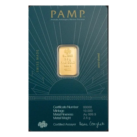 2,5 g Goldbarren | PAMP | Lady of Liberty – Revers