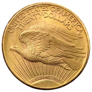 20 Dollar Double Eagle „Saint-Gaudens“ Goldmünze | 1907 - 1933