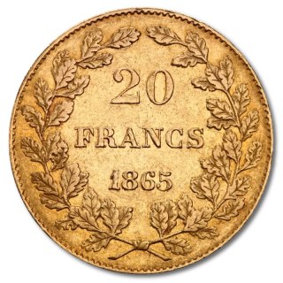 20 Francs Belgien Leopold I Goldmünze | 1831 - 1865