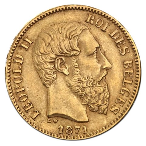 20 Francs Belgien Leopold II Goldmünze | 1867 - 1882