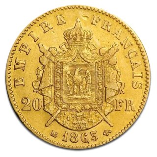 20 Francs Frankreich Napoleon III Goldmünze | 1853 - 1860