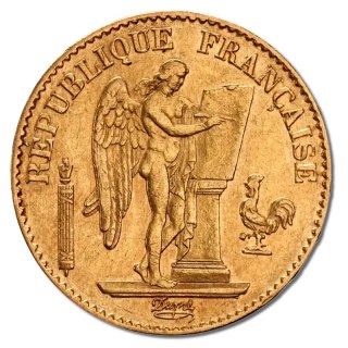 20 Francs Frankreich Dritte Republik Engel Goldmünze | 1871 - 1898