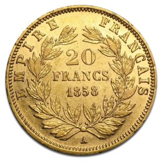 20 Francs Napoleon III Bonaparte Goldmünze | Gemischte Jahrgänge
