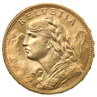 20 Schweizer Franken Vreneli Goldmünze | 1897 - 1949