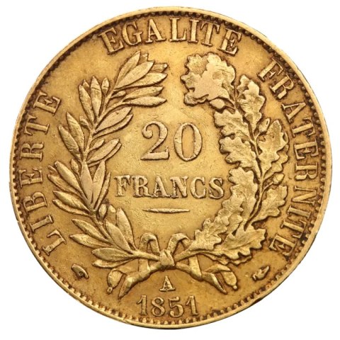 20 Französische Francs Cérès Zweite Republik | Gold | 1848-1852