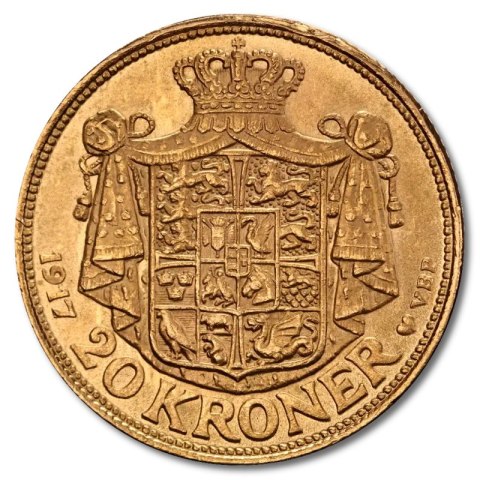 20 Kronen Dänemark Christian X Goldmünze | 1913 - 1917