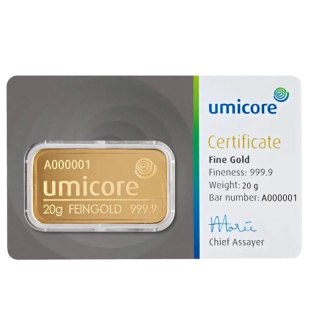 20 g Goldbarren | Umicore