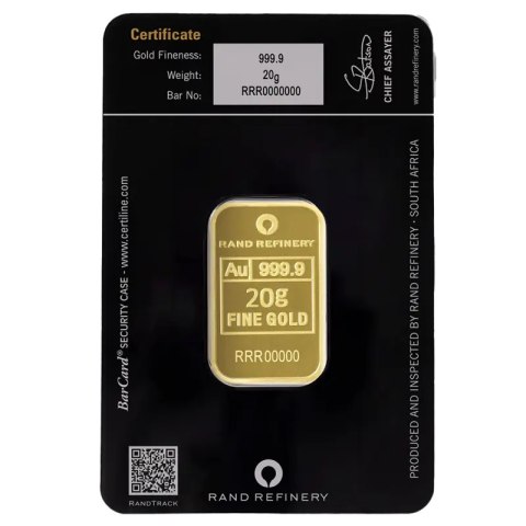 20 g Goldbarren | Loxodonta Africana | Rand Refinery | QR Code