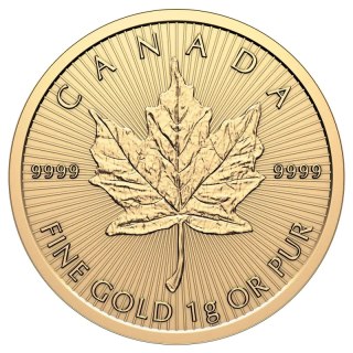 25 x 1 g Maple Leaf MapleGram Goldmünzen | 2026