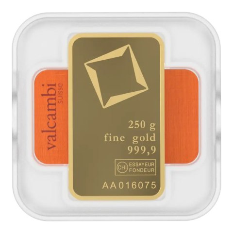 250 g Goldbarren | Valcambi | Geprägt