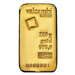 250 g Goldbarren | Valcambi | Gegossen