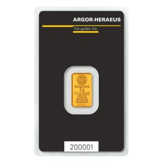 2 g Goldbarren | Argor-Heraeus | Kinebar