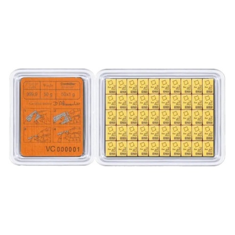 50 x 1 g CombiBar® Goldbarren | Valcambi – Revers